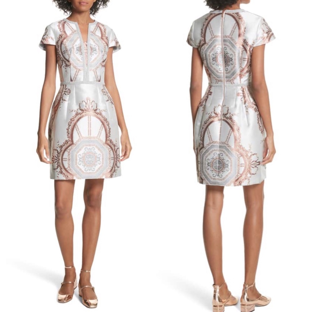 ❌SOLD❌NWT TED BAKER Metallic Versailles Dress - Picture 2 of 8